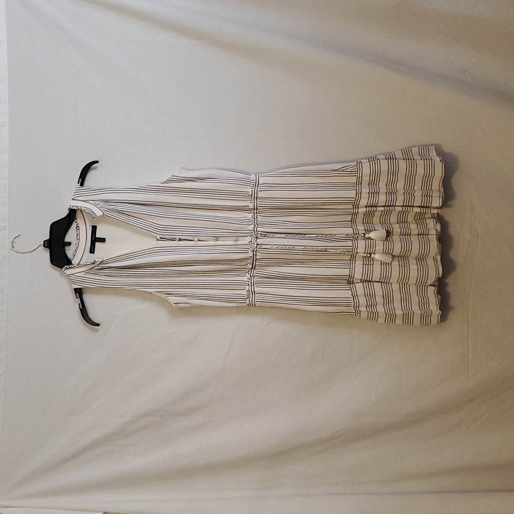 White House Black Market sleeveless grey striped dress